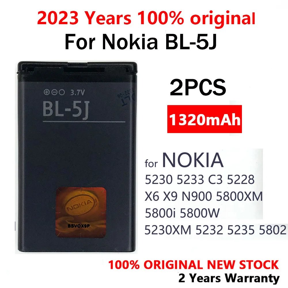 1PCS 2PCS BL-5J BL5J BL 5J Phone New Battery For Nokia 5230 5233 5235 5800 3020 XpressMusic N900 C3 Lumia 520 525 530 5228 5900