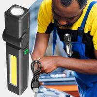 Portable Rechargeable LED Flashlight COB Work Light COB Hand Torch Magnetic Inspection Work Lights For Car Repair Household