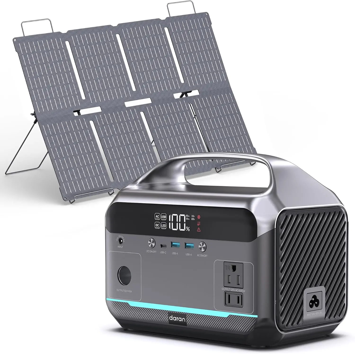 Solar Generator with 80W Panel, 288Wh Portable Power Station, Fast Charging for Camping, RV Travel, Emergency Backup