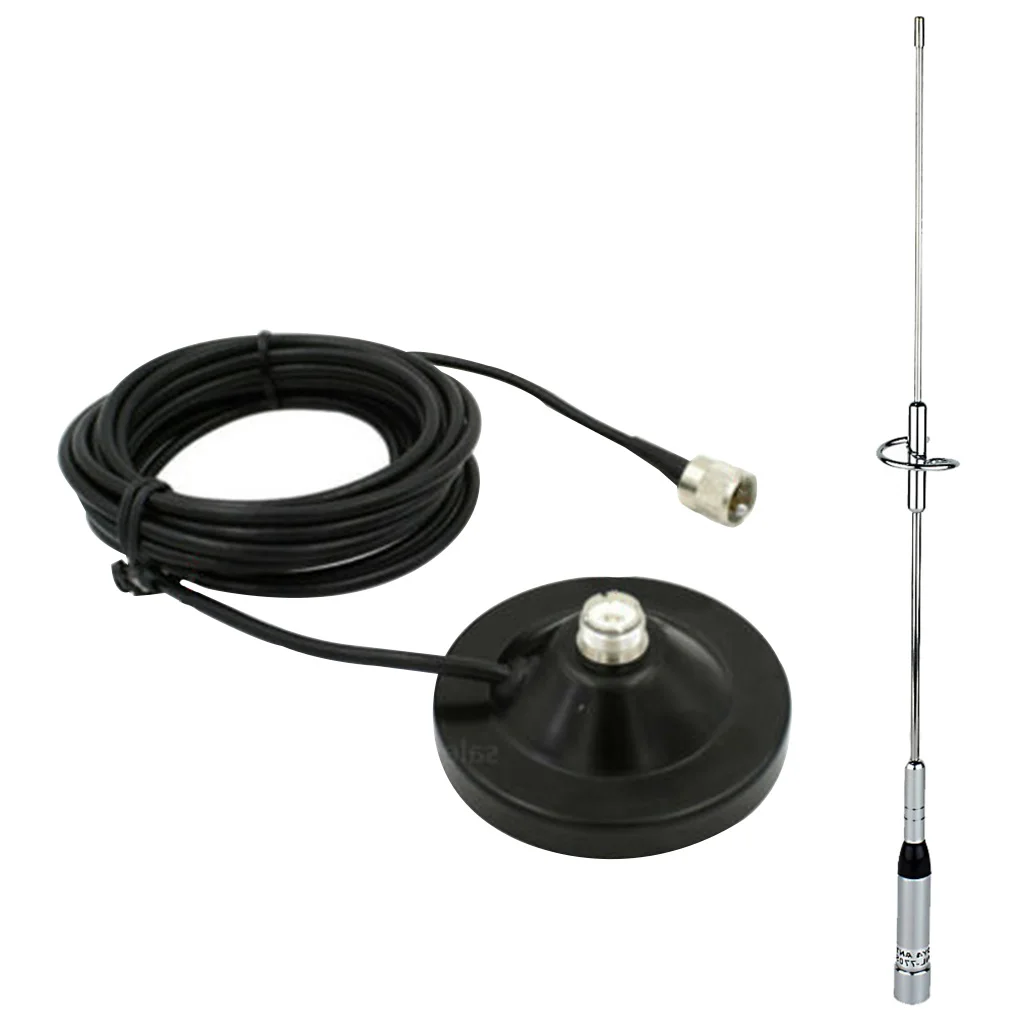 NL-770S VHF/UHF Antennas + Mobile Car Base Mount 5m Coax Cable Walkie Talkie Mobile Car CB Radio