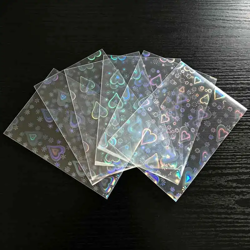 100Pcs 65*90MM Little Stars Laser Flashing Card Sleeves Protector Clear Protector Cards Photocard Protector Film