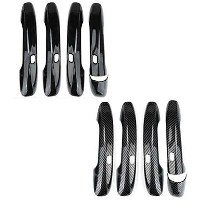 4Pcs Outer Door Handle Cover Trim Stickers For Mercedes Benz C E GLC GLB A B GLE GLS CLA GLA 15-24 4Doors With Holes