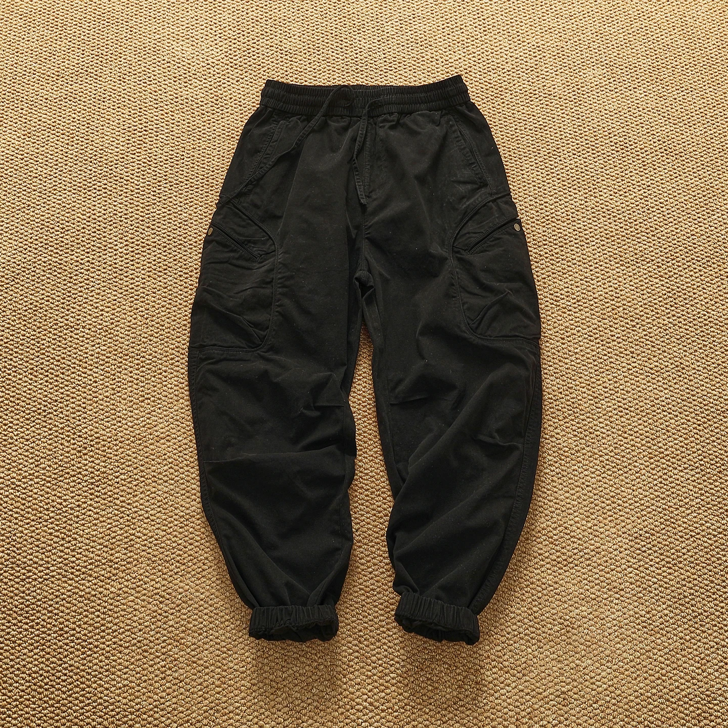 ملابس سميكة من القطن المنسوج المطاطي للرجال مع جيوب متعددة وطماق فضفاضة #3