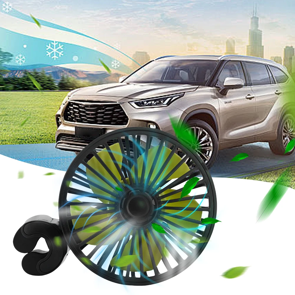 USB سيارة مسند الرأس بالمقعد مروحة 360 تدوير التبريد المقعد الخلفي مروحة السيارة الخلفية مسند الرأس مروحة لجميع السيارات مركبة جيب فان RV شاحنة #4