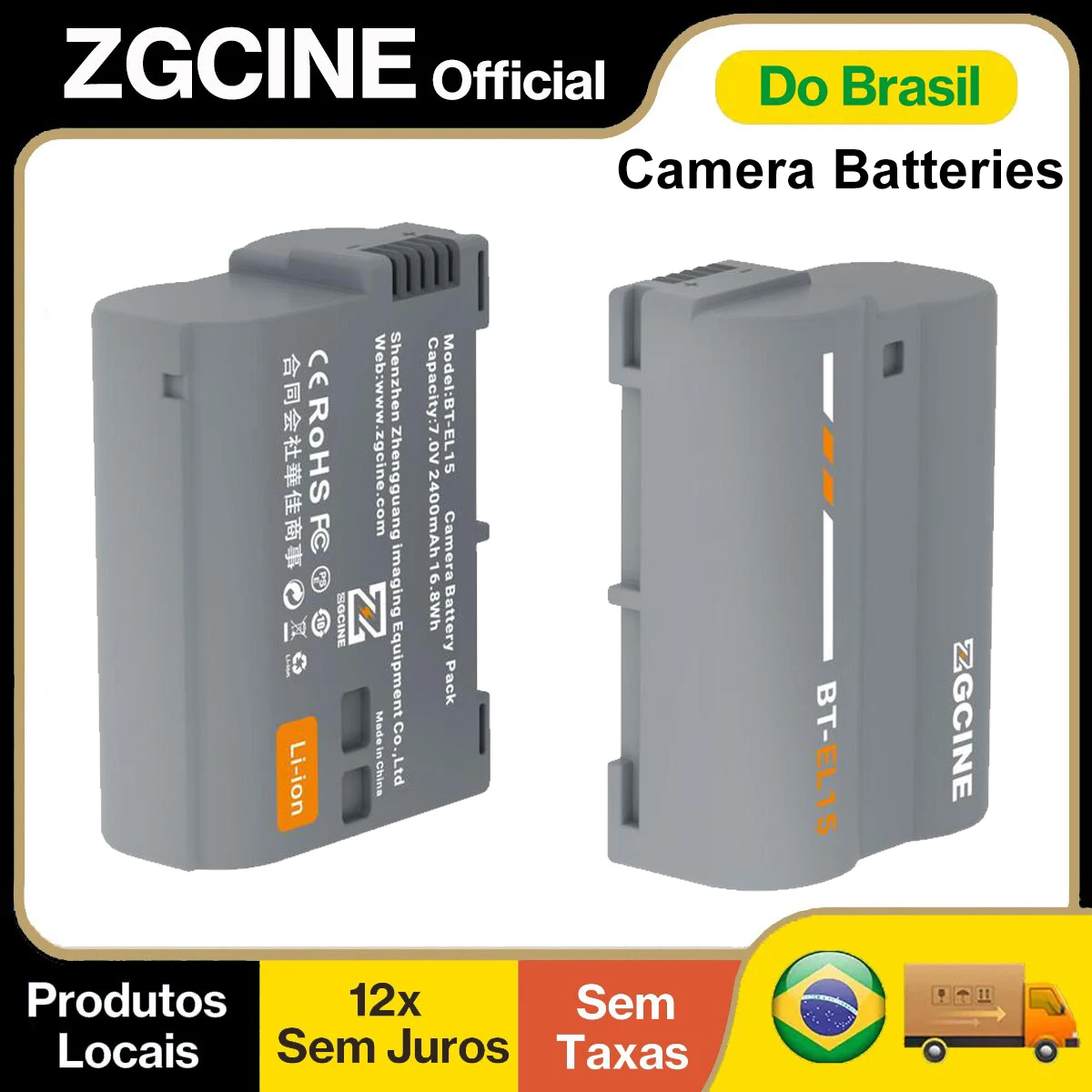 ZGCINE Полностью декодированные аккумуляторы для камеры, оригинальный размер, быстрая зарядка для выбора камер Canon Nikon Sony Fuji Panasonic