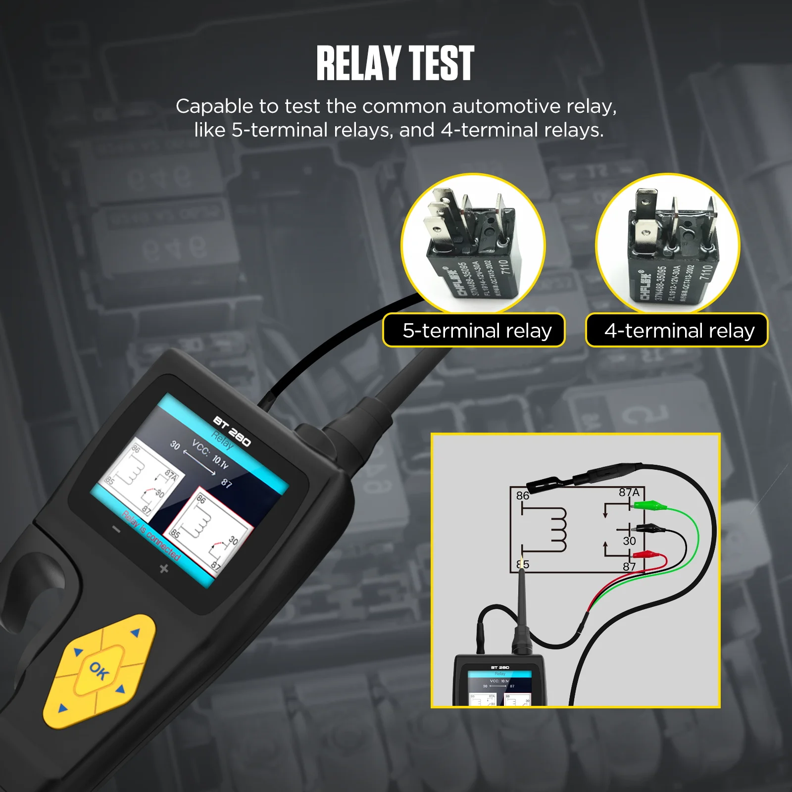 AUTOOL BT280 Car Circuit Tester Electric System Tester Automotive Scanner Multifunctional Diagnosis Tool Power Scan Tool