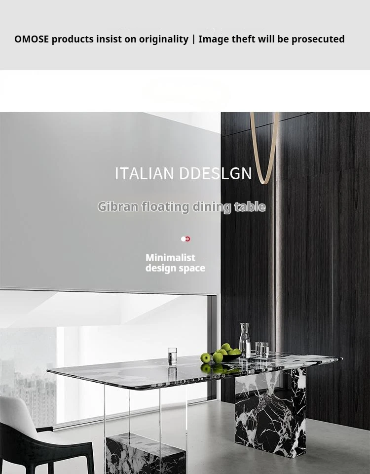 Nordic Minimalist Sintered Stone Dining Table, Anti-scratch Tabletop Home Dining Furniture for Apartment