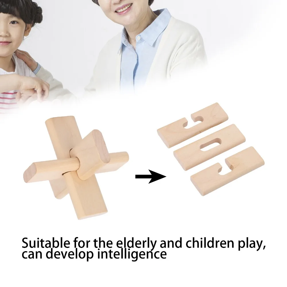 Wooden Puzzle Lock Unlocking Mechanism Patience Training Jigsaw Lock Toy Brain Teaser Puzzle Brain Teaser Lock For Adults