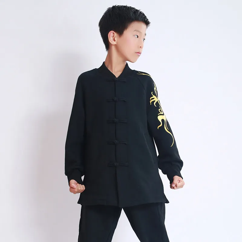 Autumn Winter Thickened Kids Martial Arts Uniform Wushu Training Practice Tai Chi Performance Outfit For Boys Girls Clothing Set