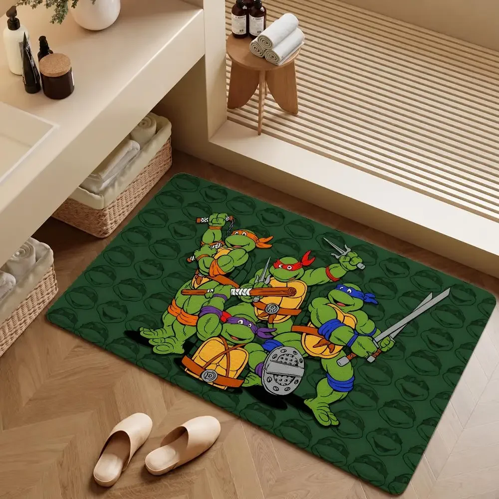 Floor Mat Raphael Soft Flannel Entrance Doormat TMNT Non-Slip Washable Donatello Cartoon Rug Bedroom Kitchen Home Leonardo Decor