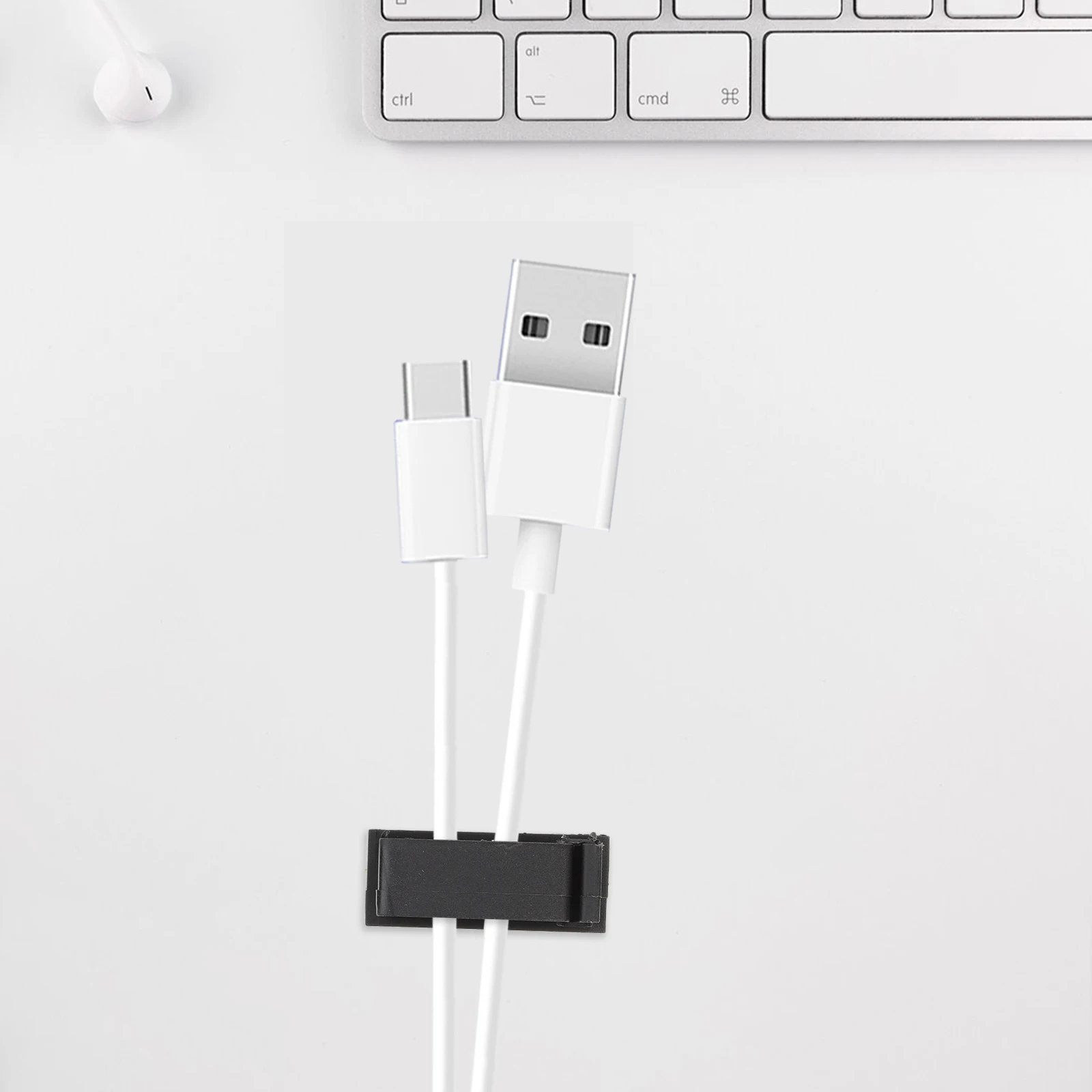 

10 Pcs Compact Cable Manager Cord Clips Plastic Organizer USB Cables Organizing Tool