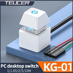 Teucer KG-01 Desktop PC Switch Computer Motherboard External Start Power On/Off Button Extension Cable for Home Office Button