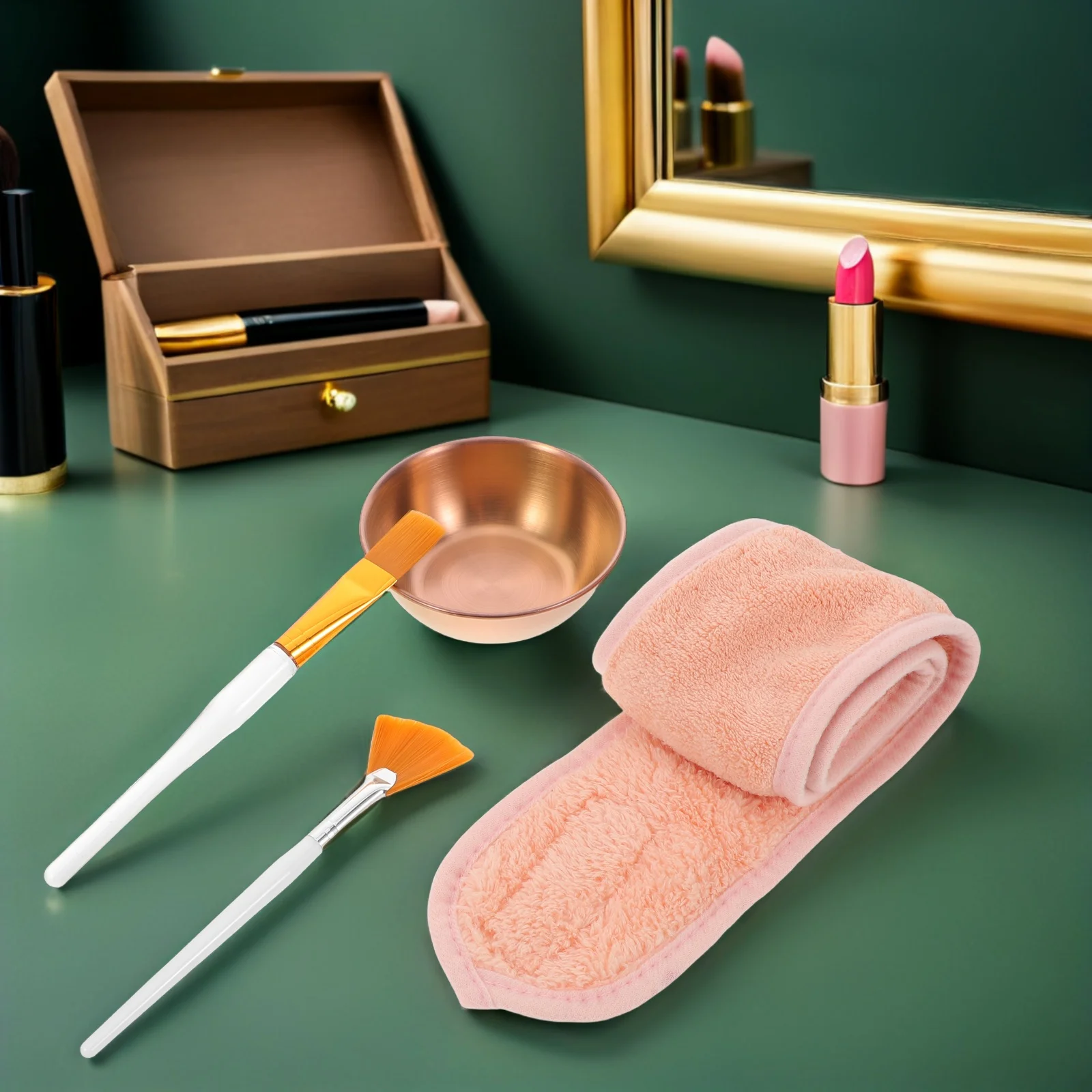 1 مجموعة 1 مجموعة مجموعة العناية بالجمال للنساء طقم أدوات الوجه مع وعاء خلط العناية بالبشرة عقال قناع الوجه قضيب سبا طقم الوجه