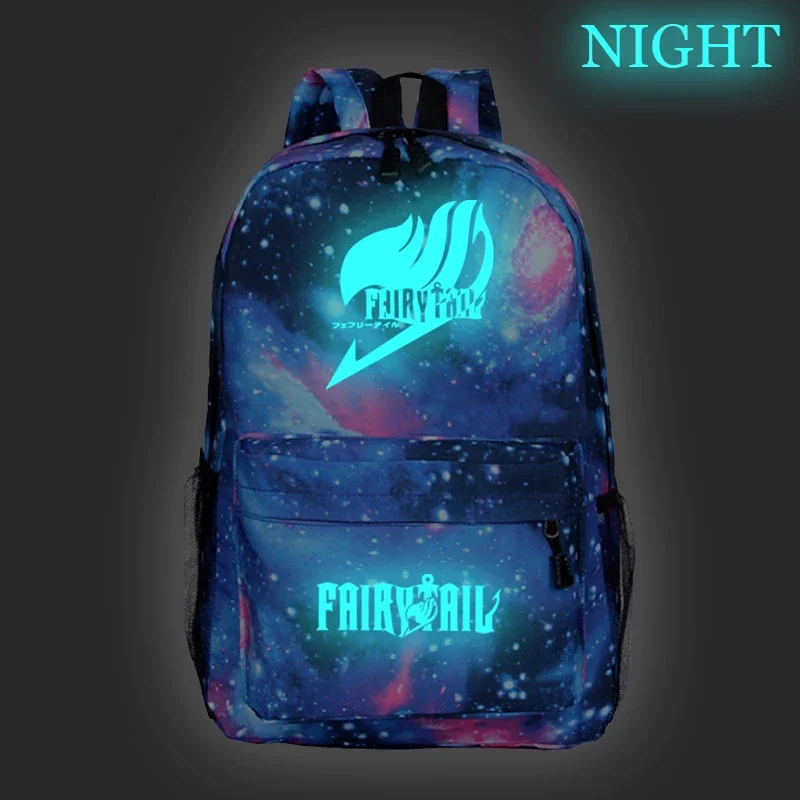 Mochila Fairy Tail Luminous Backpack Men Women Knapsack Girls Book Bags Travel Shouler Knapsack Boys Schoolbag Laptop Rucksack