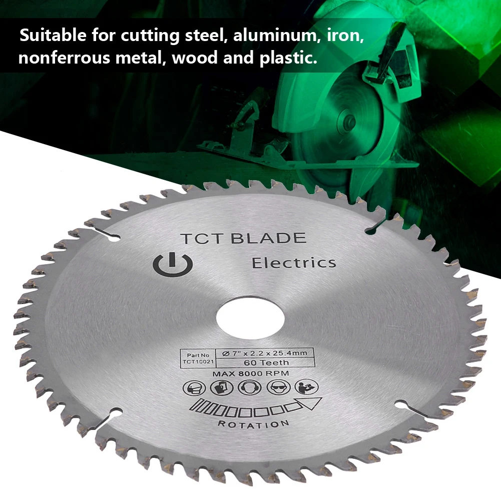 

Alloy Saw Blade Carbide Cutting Disc 7 (180mm) 60 Teeth Carbide Circular Saw Blade Cutting Disc for Wood Plastic Saw Blade
