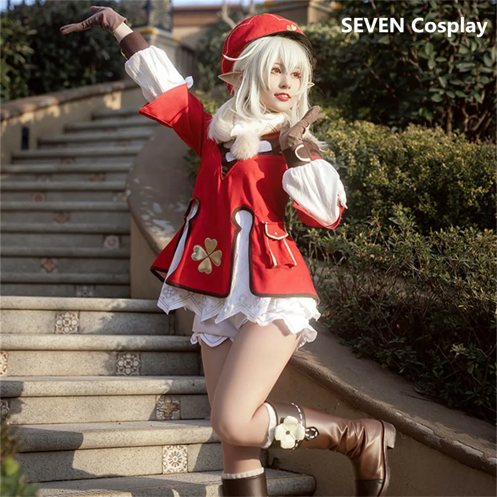 SEVEN Cosplay In Stock Genshin Impact Klee Cosplay Costume Christmas Cosplay Woman Clothes Costumes Dress