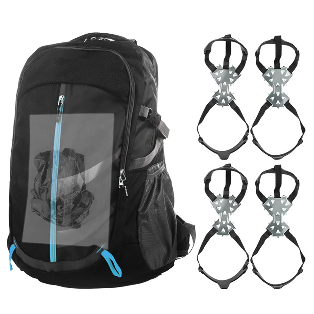 

Нескользящие кошки для ботинок, обувь, 11 шипов, ледяные снежные захваты, тяговые снежные захваты для льда, снега, зимнего туризма, скалолазания, подледной рыбалки