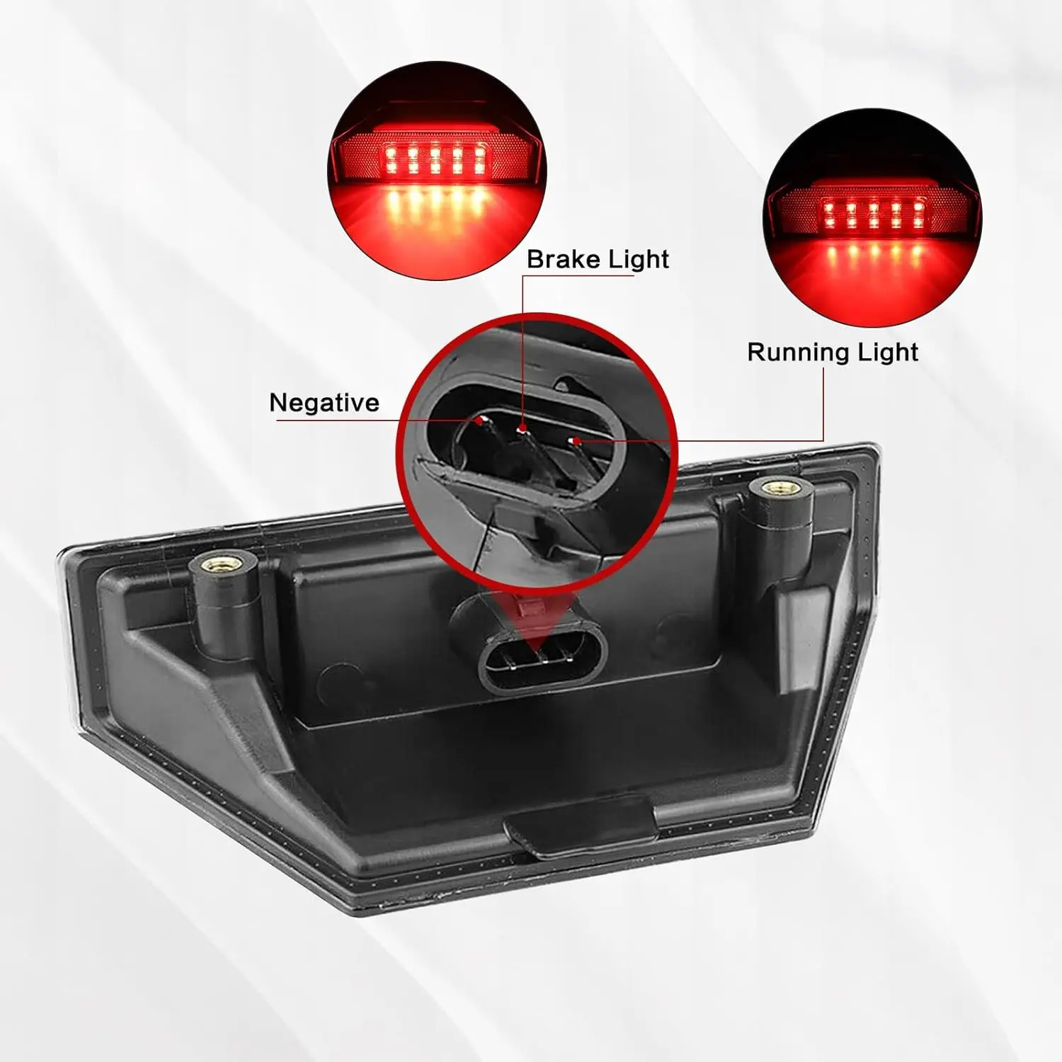 Luces traseras LED UTV para Polaris Ranger 570-1000 2014-2024, luz de freno roja, lente negra ahumada (paquete de 2)