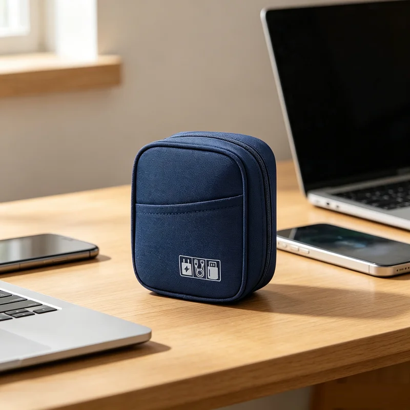 Solid Color Oxford Travel Cable Bag Shockproof Multi-layer Charger Data USB Organizer Electronic Accessory Storage Pouch