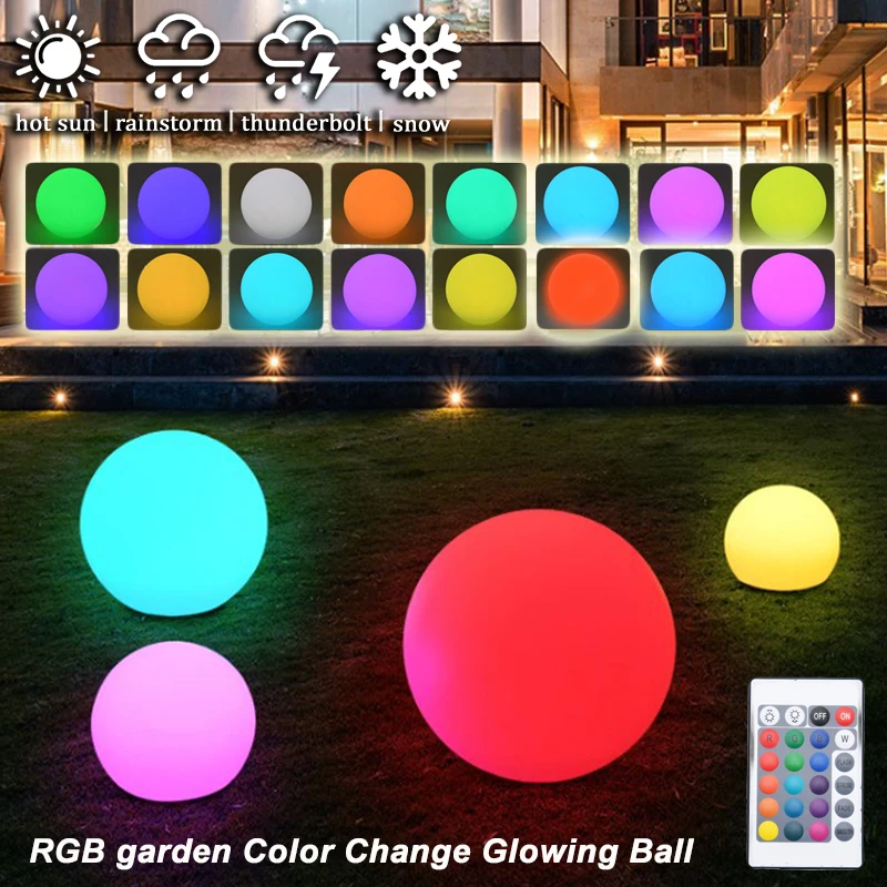 Waterproof LED Lawn Light Solar Powr RGB garden Color Change Glowing Ball Hotel Decoration Lighting Orbs Swimming Pool Ball