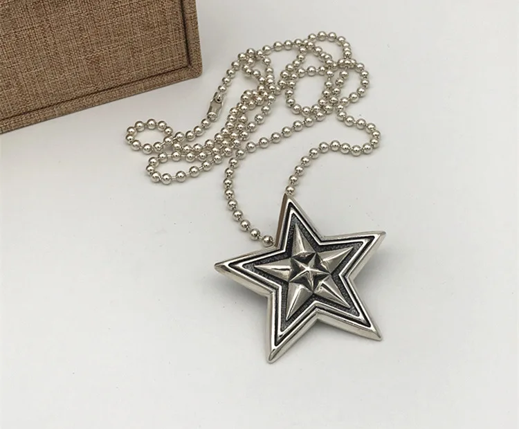 European and American popular manufacturers direct selling trend sterling silver Pentagram pendant male personality punk style T