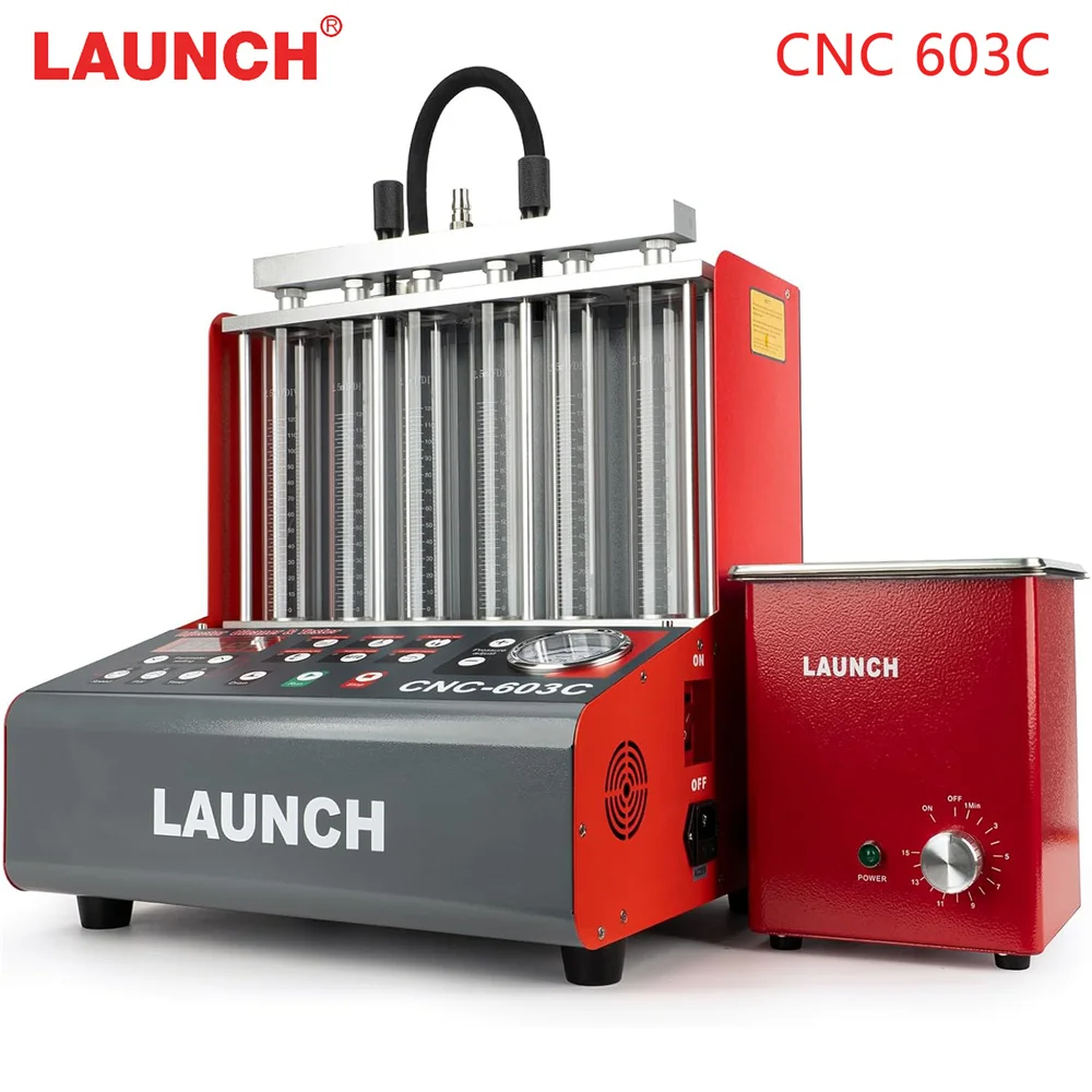 

LAUNCH CNC-603C 6-цилиндровая машина для очистки топливных форсунок с функцией автоматического разряда масла Ультразвуковая система впрыска топлива