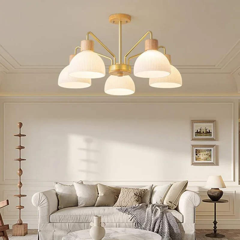 Nordic Living Room Ceiling Chandelier Home Decoration LED Chandelier Dining Room Study Log Ceiling Lamp Luxury Bedroom Lighting