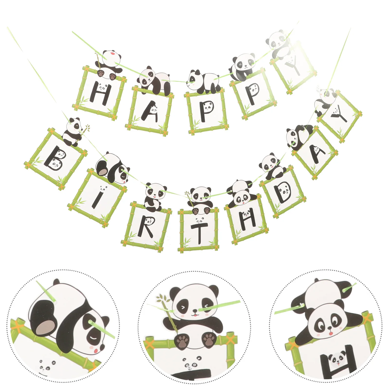 

1 set Panda Pulls Flag Animal Birthday Banner Party Decorations Bunting Happy Birthday Sign for Kids Party Supplies Stylish Wall