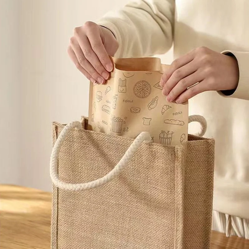 50-100 Stück Fettdichte Papiertüten Einweg-Verpackung Backpapier Dessert Sandwich Burger Verpackungstüten Küchenzubehör Neu – Detail 13
