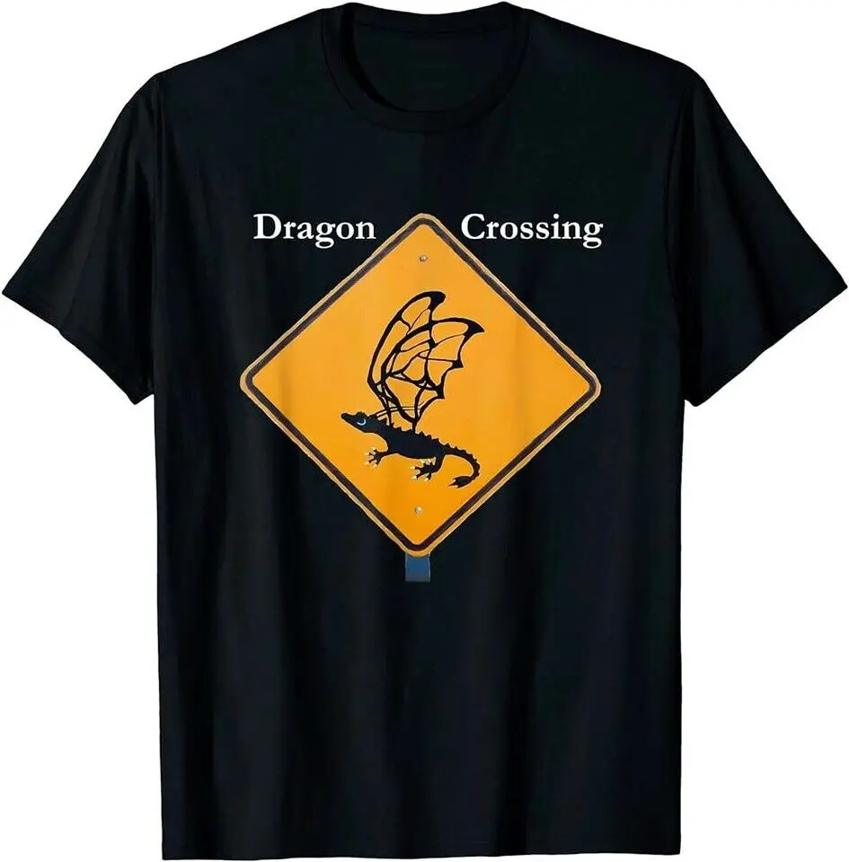 Dragon Crossing Funny Graphic Animal Lovers T-Shirt