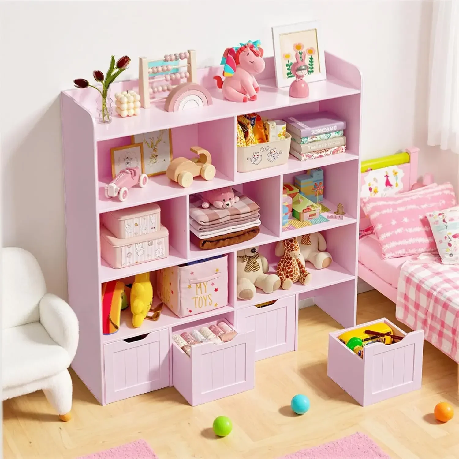아이들 장난감 수납장 책장, 이동식 서랍과 오픈 선반이 - Kids Toys Drawers 리뷰 및 가격