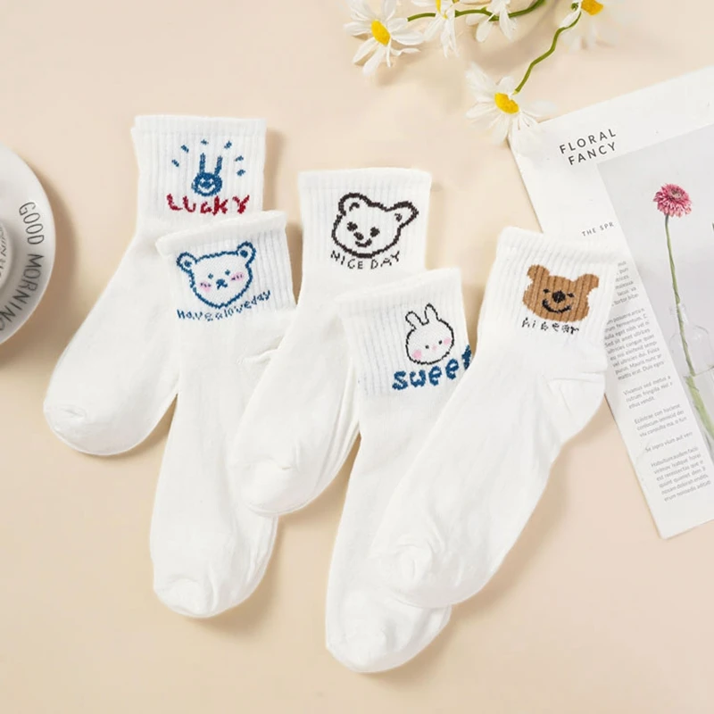 Kawaii Women's Socks Hosiery Comfortable Cute Crew Short Socks Fashionable Printing Stockings Skin-Friendly Four Seasons Socks