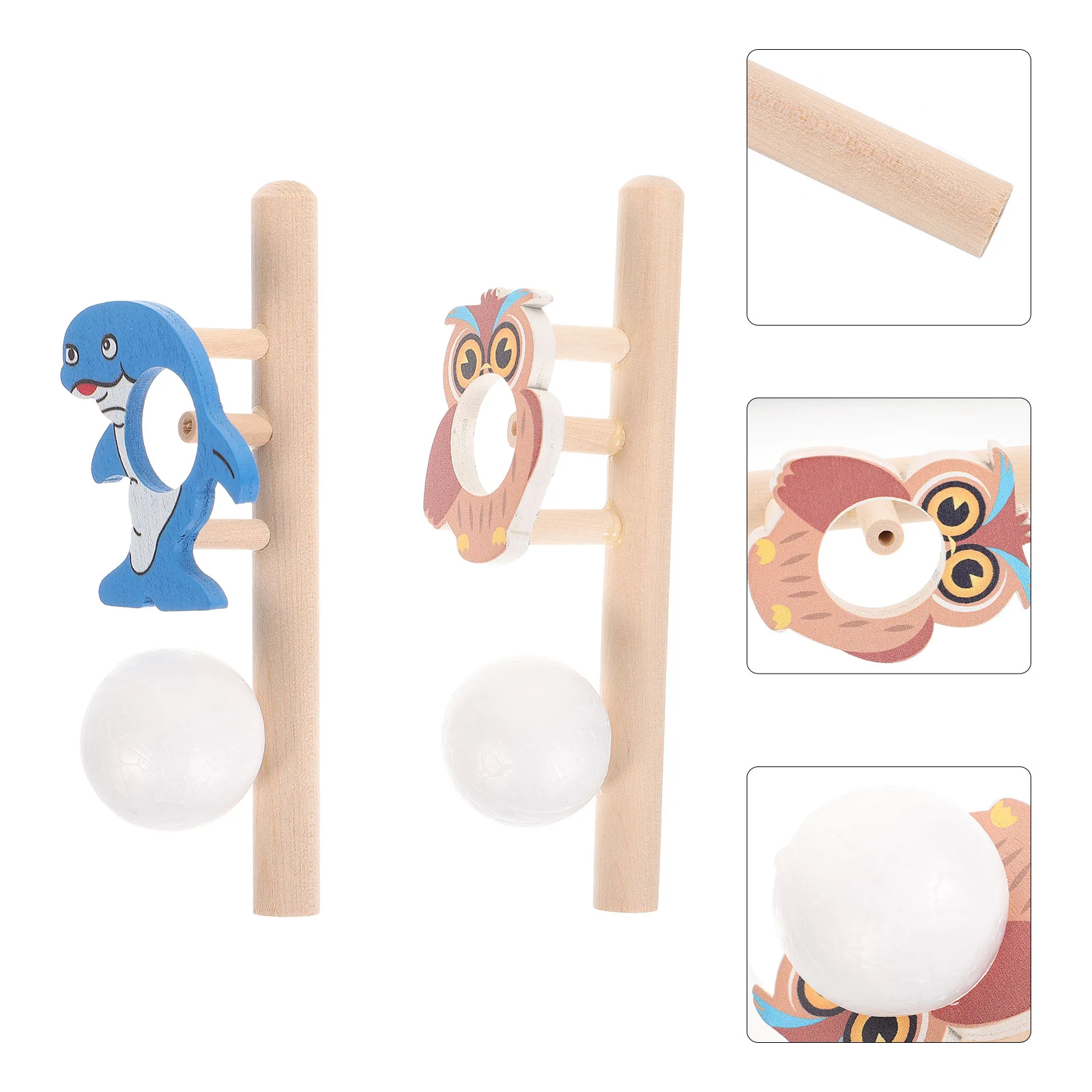 Blower Blaasspeelgoed Handheld Grappig speelgoed Ouder-kind 2-sets Blaasspel Veilige materialen Montessori Houten