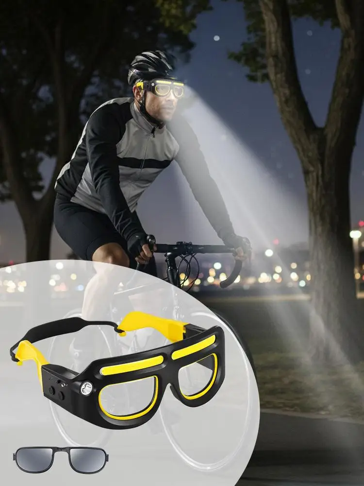 AliExpress NONE LED Glasses Rechargeable Headlight Glasses With Motion Sensor And Touch Control, 5 Modes Lighted Glasses For Fishing, Cycling