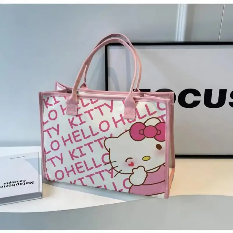 

Hello Kittys Crossbody Bag Cute Cartoon Canvas Bag All-Match One Shoulder Shopping Bags Large Capacity Student Handbag