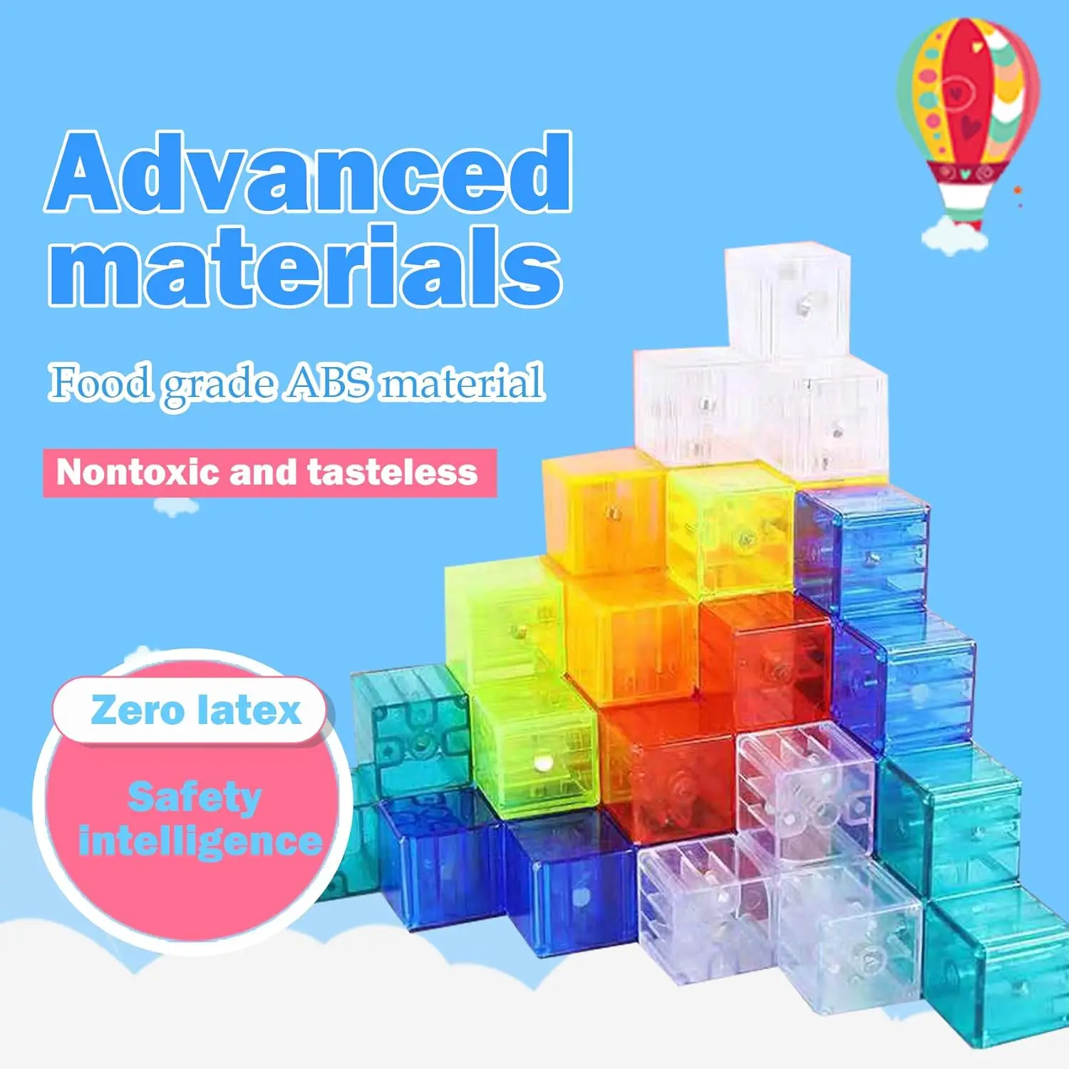 3D Sensorische Transparente Magnetische Würfel Kinder Magie Puzzle Montessori Spielzeug Kinder Intellektuelle Entwicklung Stress Relief Geschenk