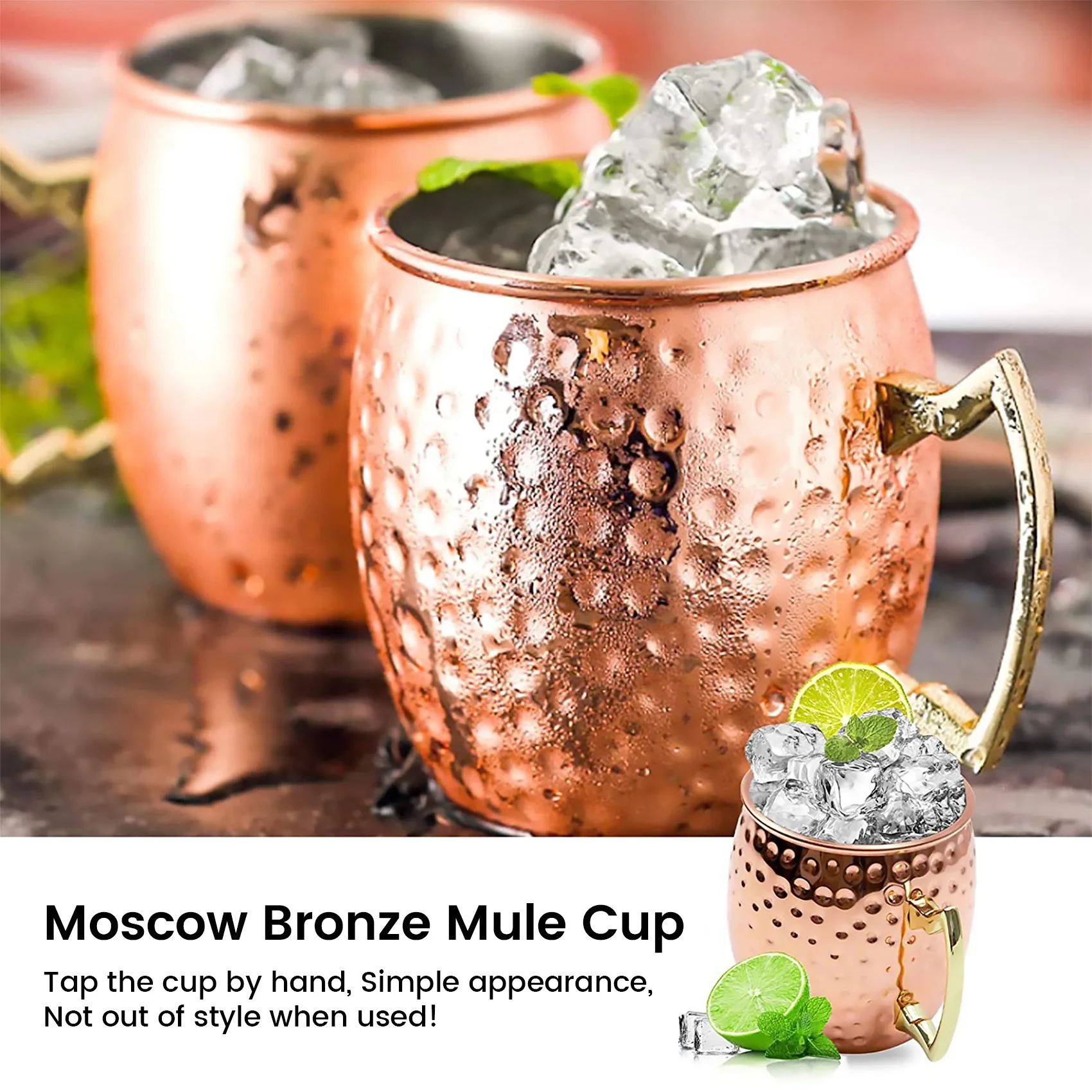 BVBV Mini 2-Ounce الفولاذ المقاوم للصدأ موسكو البغل القدح اسبريسو أكواب صغيرة النحاس مطلي القدح النار مجموعة من 4