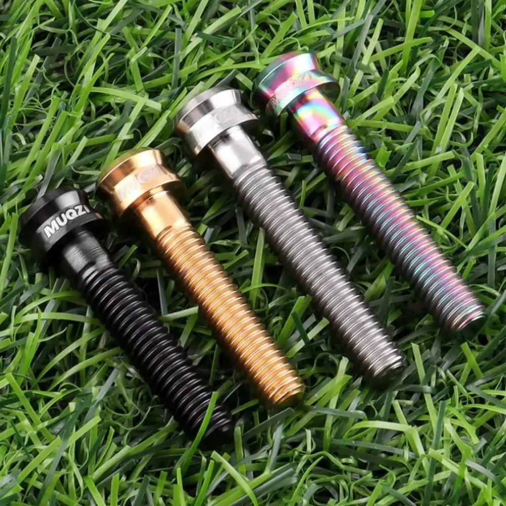 M6x30/35mm Bicycle Stem Top Cap Screw Titanium Alloy Colorful Bicycle Headset Top Cap Bolt Vacuum Plating Ultra-light