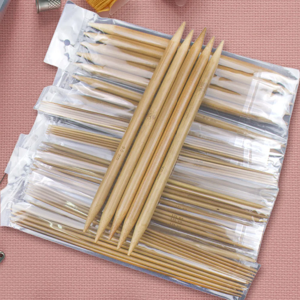 

75Pcs 15 Size Bamboo Knitting Needles Set Hand Knitting Needles Carbonized Bamboo Knitting Needles for Knitting Lovers