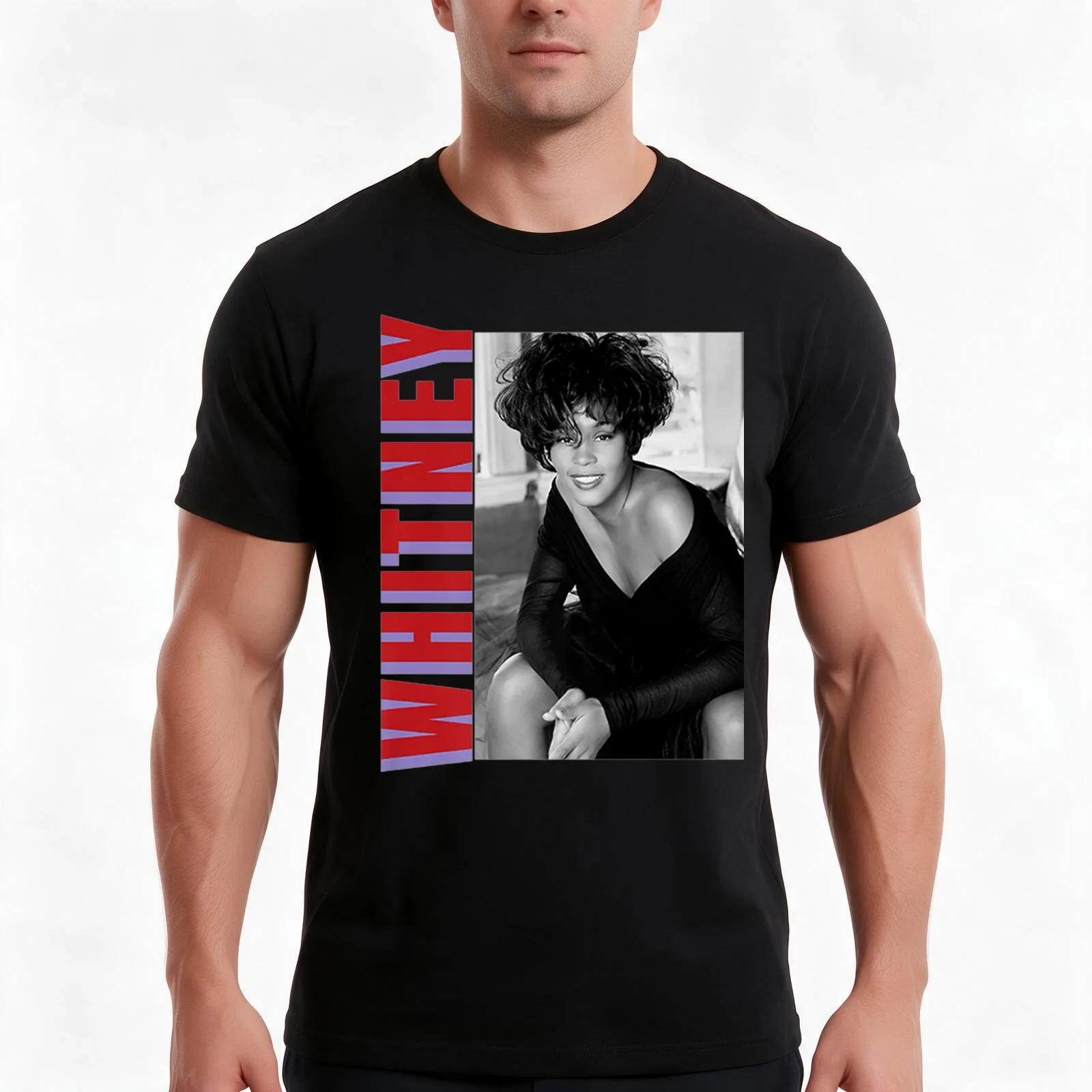 Photo Color Text Men And Women Whitney T-Shirt Summer Casual Cotton Tee Oversized Streetwear Tops Vintage Graphic Print