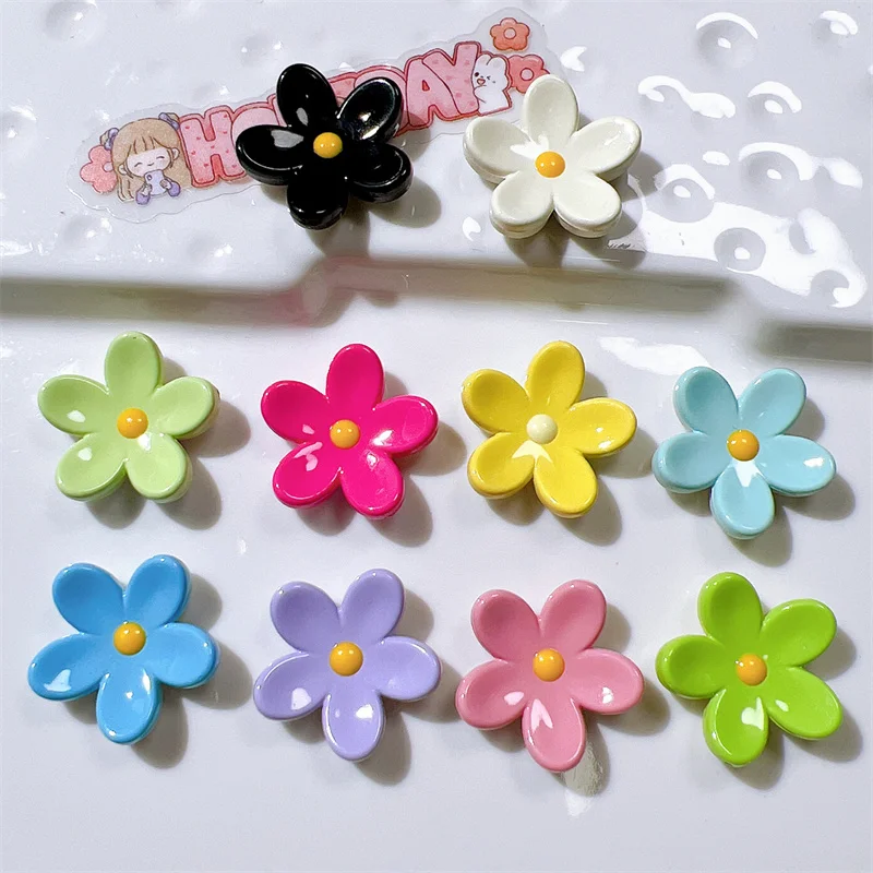 20Pcs Kawaii Color Flower Flatback Resin Girl Hairpin Headwear Accessories DIY Jewelry Crafts Decor Materials Scrapbooking Patch