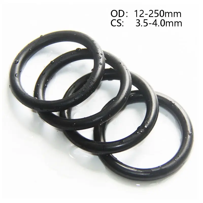 Black nitrile rubber O-ring, CS3.5mm/4mm OD12-250mm NBR, oil and corrosion resistant, applicable to automotive hydraulic