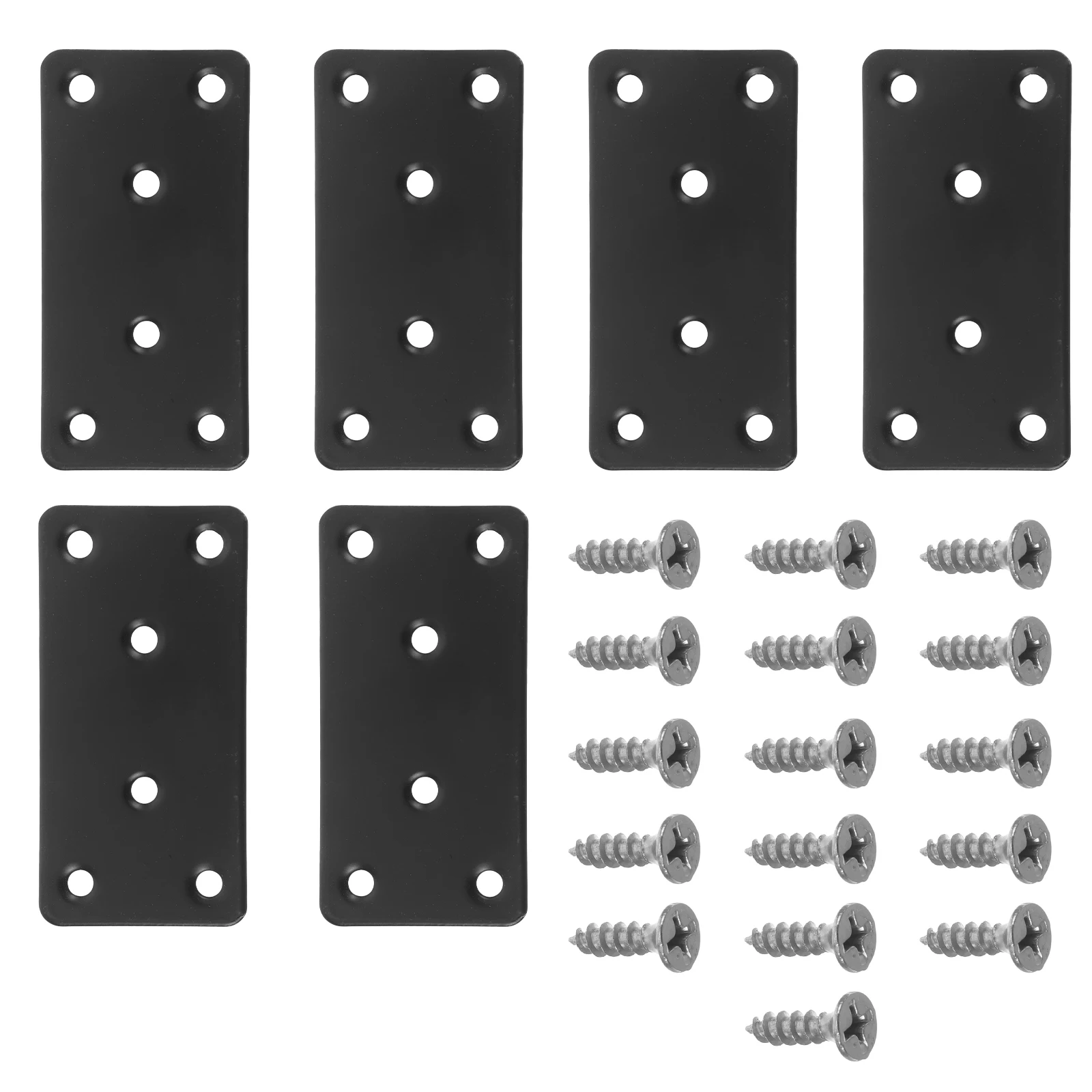 

6pcs Stainless Steel Flat Mending Plate Heavy Duty Straight Bracket For Wood Furniture Corner Braces Mounting Plate Metal