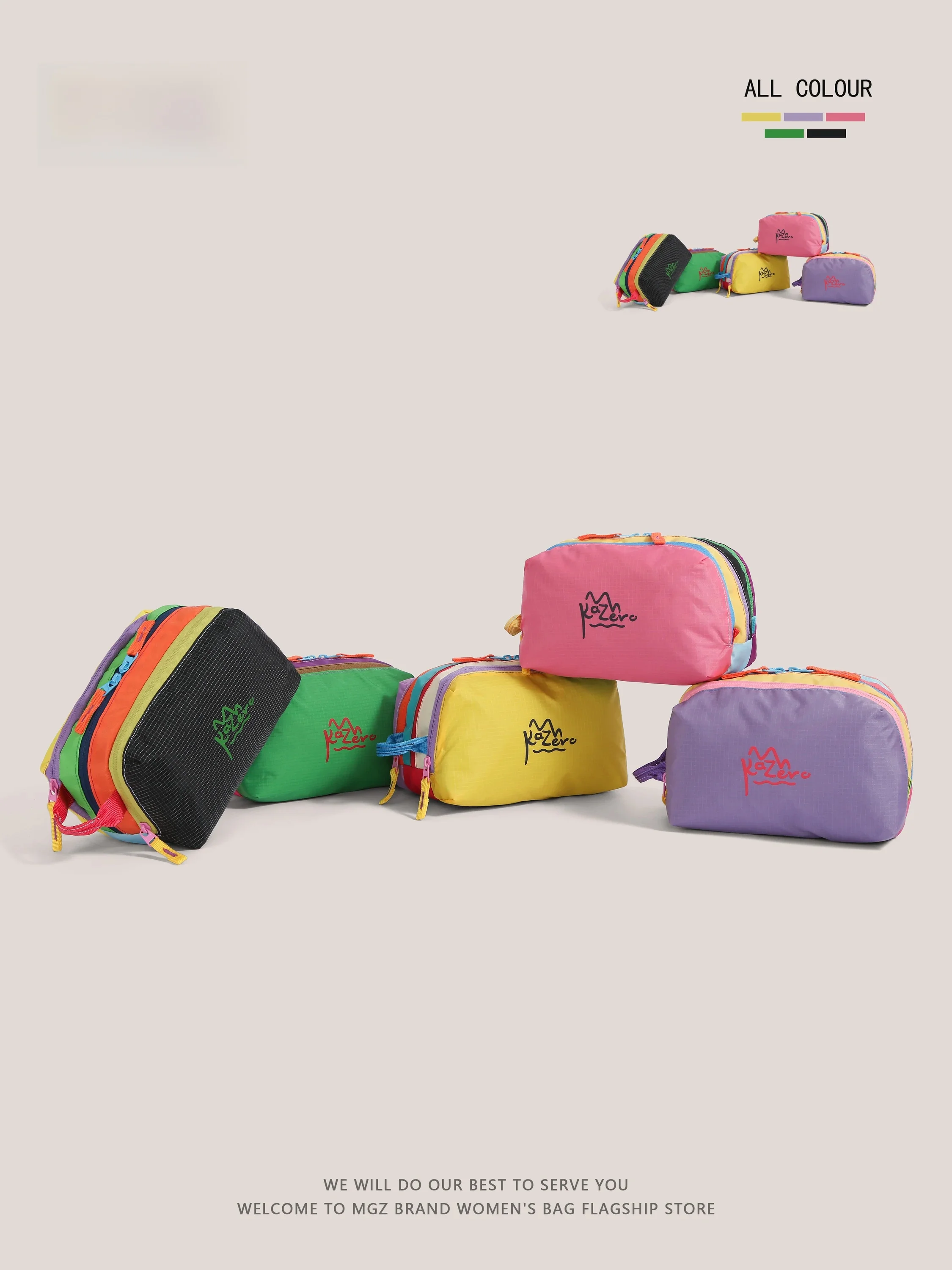 

Dopamine Gradient Color Makeup Bag Three Layer Partition Portable Skin Care Products Toiletries Storage Korean Style Handbag