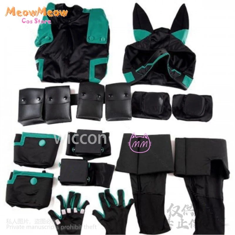 Anime My Heo Academia Cosplay Midoriya Izuku Costume Wig Black Battle Uniform Full Set Man Halloween Christmas Suit Customized