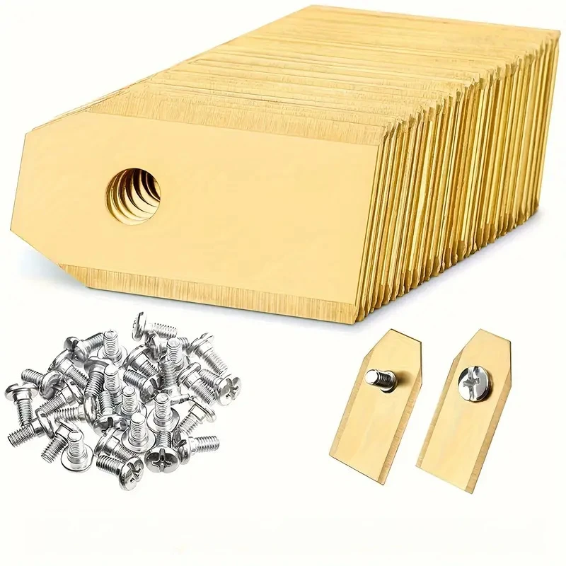 

18PCS Include Blades Safety Installation Screws Titanium Alloy Replacement Blades straight/half for Husqvarna Robot Lawn Mowers