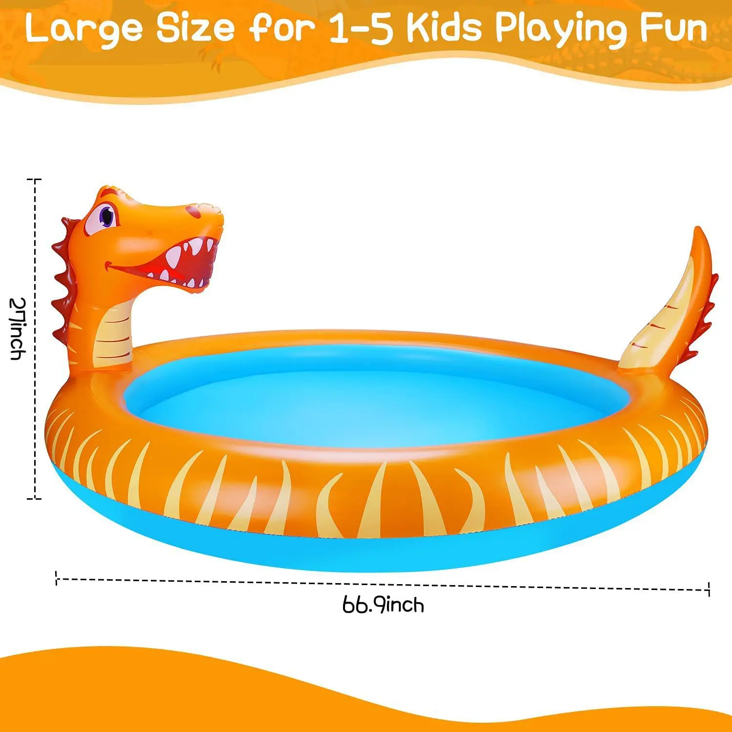 New Dinosaur Style Swimming Pool for Infants Summer Outdoor Children\'s Water Slide Pools Beach Water Games for Kids