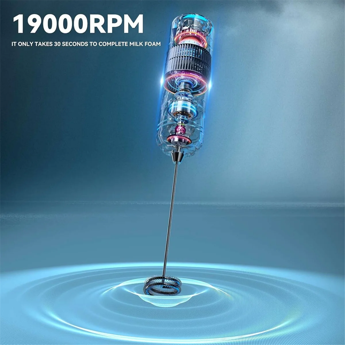 เครื่องตีฟองนม ไม้กายสิทธิ์ เครื่องผสมเครื่องดื่ม เครื่องตีฟองนมมือถือ เครื่องตีฟองนมไฟฟ้า เครื่องปั่นขนาดเล็ก และเครื่องผสมไฟฟ้า เครื่องตีฟองกาแฟ สีดํา