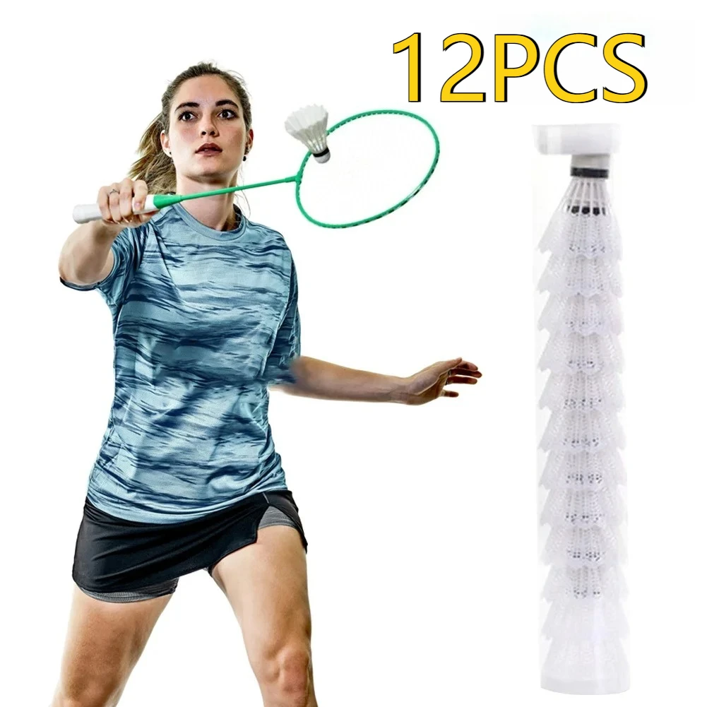 

6/12 pack - Lightweight plastic badminton training shuttlecocks, portable for practice and hitting drills