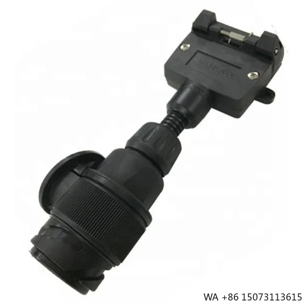 Trailer Adapter Euro 13 Pin Big Round Plug to Australian 7 Pin Flat Socket  Cable 13 Way Round Plug Connector